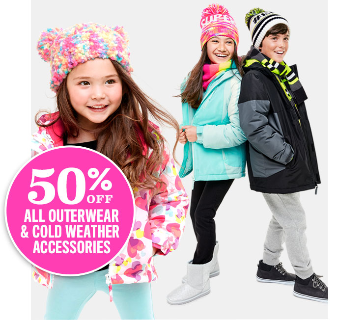 50% Off All Outerwear & Cold Weather Accessories