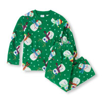 snowman microfleece pjs