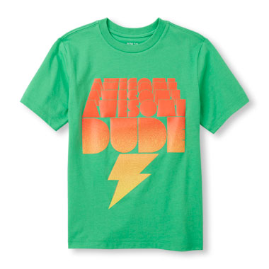 Boys Short Sleeve 'Awesome Dude' Graphic Tee