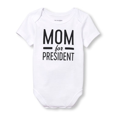 Unisex Baby Short Sleeve 'Mom For President' Little Talker Bodysuit