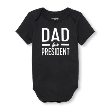 Unisex Baby Short Sleeve 'Dad For President' Little Talker Bodysuit
