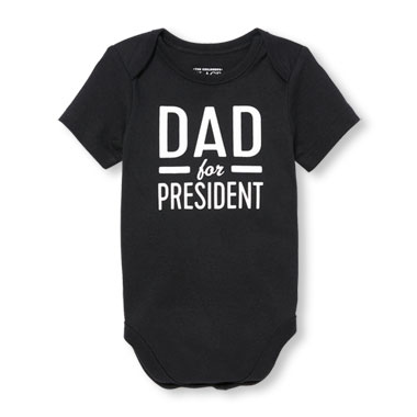 Unisex Baby Short Sleeve 'Dad For President' Little Talker Bodysuit