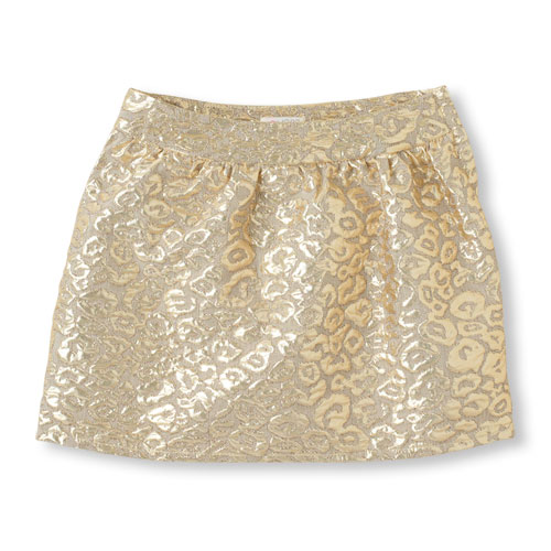 leopard brocade mini skirt