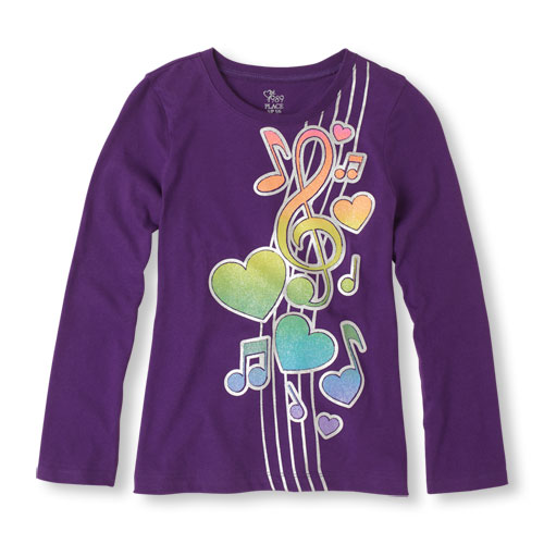 Music Notes Graphic Tee for less than $4 shipped