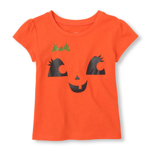 Short Sleeve Halloween Girl Face Graphic Tee