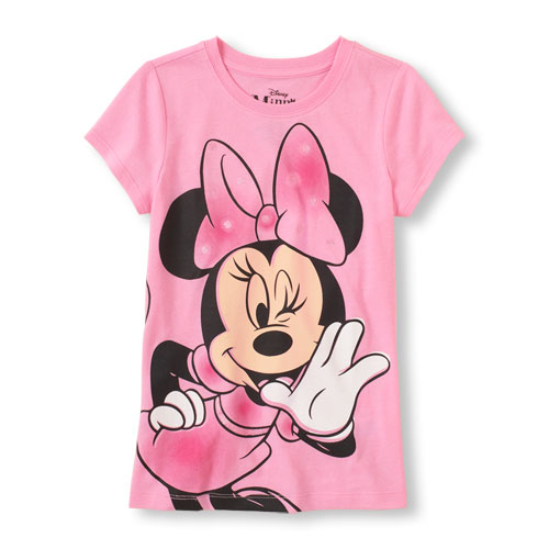 Short Sleeve Minnie Mouse Wink Graphic Tee