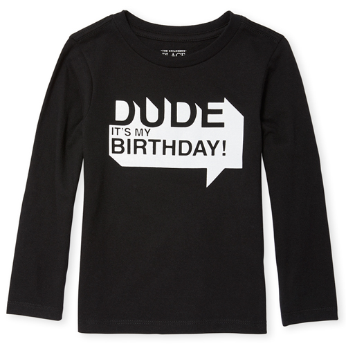 s Toddler Boys Long Sleeve 'Dude It's My Birthday' Graphic Tee - Black T-Shirt - The Children's Place
s Toddler Boys Long Sleeve 'Dude It's My Birthday' Graphic Tee - Black T-Shirt - The Children's Place