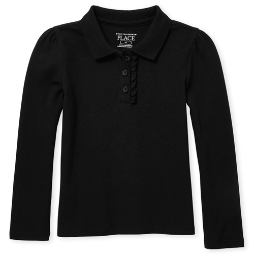s Toddler Uniform Long Sleeve Ruffle Pique Polo - Black - The Children's Place
s Toddler Uniform Long Sleeve Ruffle Pique Polo - Black - The Children's Place