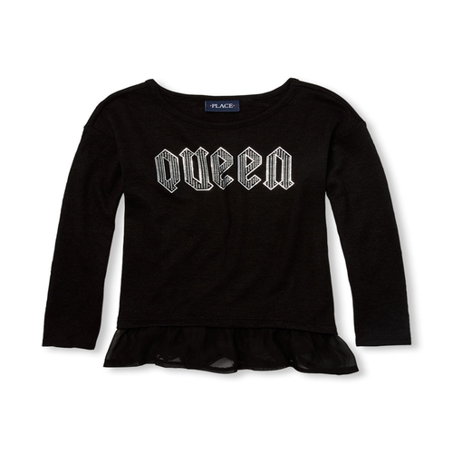 Girls Long Sleeve Glitter Graphic Lightweight Sweater Peplum Top - Black - The Children's Place
Girls Long Sleeve Glitter Graphic Lightweight Sweater Peplum Top - Black - The Children's Place