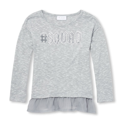 Girls Long Sleeve Glitter Graphic Lightweight Sweater Peplum Top - Gray - The Children's Place
Girls Long Sleeve Glitter Graphic Lightweight Sweater Peplum Top - Gray - The Children's Place