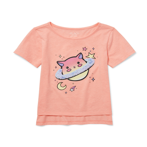 Girls Short Sleeve Flip Sequin Graphic High Low Top - Pink - The Children's Place
Girls Short Sleeve Flip Sequin Graphic High Low Top - Pink - The Children's Place