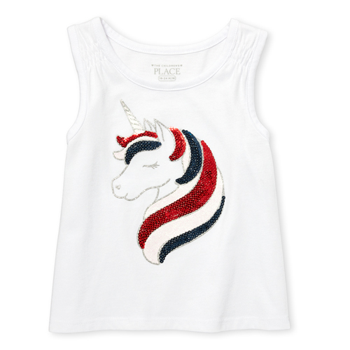 s Baby And Toddler Americana Sequin Unicorn Smocked Shoulder Tank Top - White - The Children's Place
s Baby And Toddler Americana Sequin Unicorn Smocked Shoulder Tank Top - White - The Children's Place
