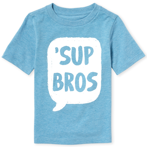 s Baby And Toddler Boys Sup Bro Graphic Tee - Blue T-Shirt - The Children's Place