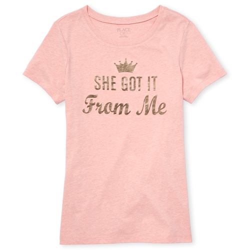 Womens Mommy And Me Foil From Me Graphic Tee - Pink T-Shirt - The Children' Place
Womens Mommy And Me Foil From Me Graphic Tee - Pink T-Shirt - The Children' Place