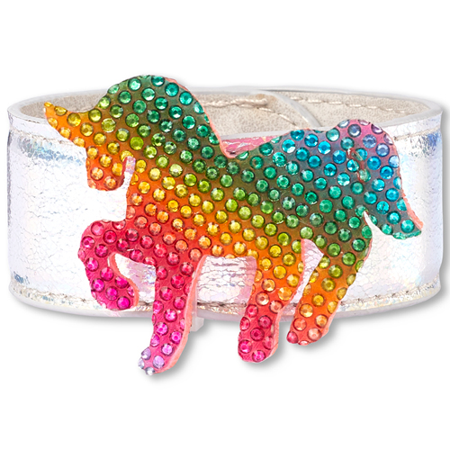 Girls Rhinestud Rainbow Unicorn Slap Bracelet - Multi - The Children's Place