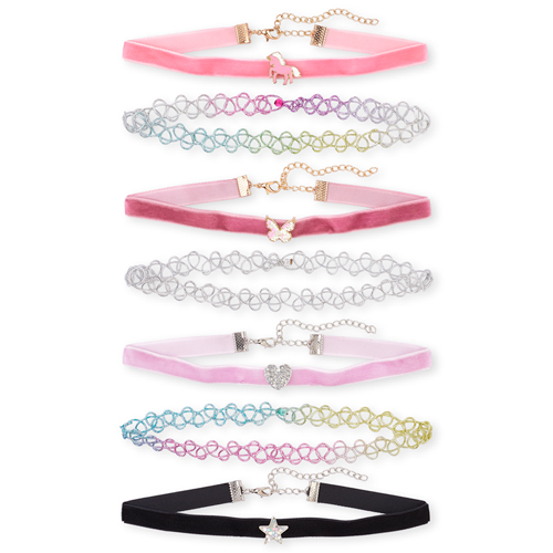 Girls Velvet Choker Necklace 7-Pack - Multi - The Children's Place