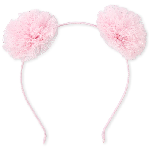 Girls Glitter Pom Pom Headband - Pink - The Children's Place