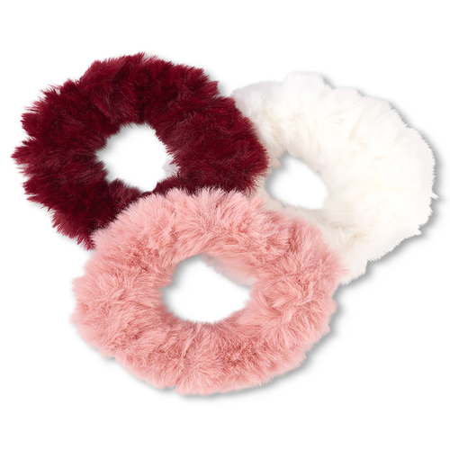 Girls Faux Fur Scrunchie 3-Pack - Pink - The Children's Place