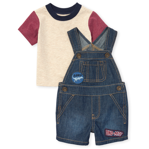 Newborn Baby Boys Dino Patch Denim Shortalls Set - Gray - The Children's Place
Newborn Baby Boys Dino Patch Denim Shortalls Set - Gray - The Children's Place