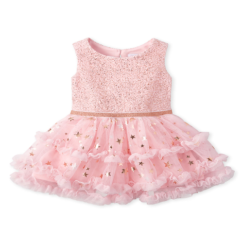 Newborn Baby Foil Star Tutu Bodysuit - Pink - The Children's Place