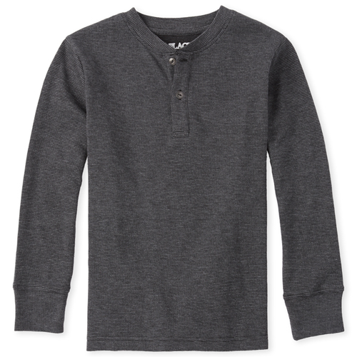 Boys Boys Thermal Henley Top - Gray - The Children's Place