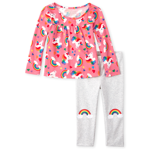Baby Girls Baby And Toddler Long Sleeve Rainbow Unicorn Top And Leggings Set - Pink - The Children's Place
Baby Girls Baby And Toddler Long Sleeve Rainbow Unicorn Top And Leggings Set - Pink - The Children's Place