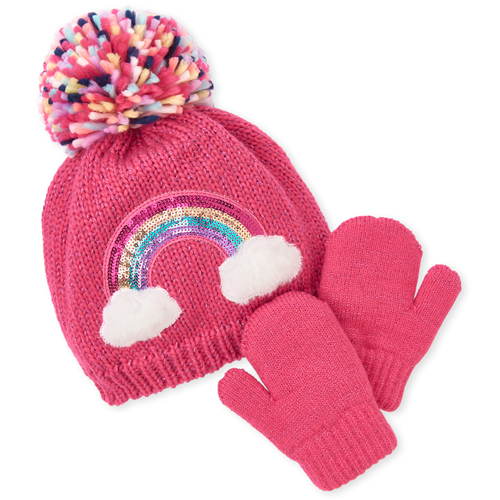 Baby Girls Toddler Rainbow Pom Pom Beanie And Mittens Set - Pink Hat - The Children's Place
Baby Girls Toddler Rainbow Pom Pom Beanie And Mittens Set - Pink Hat - The Children's Place