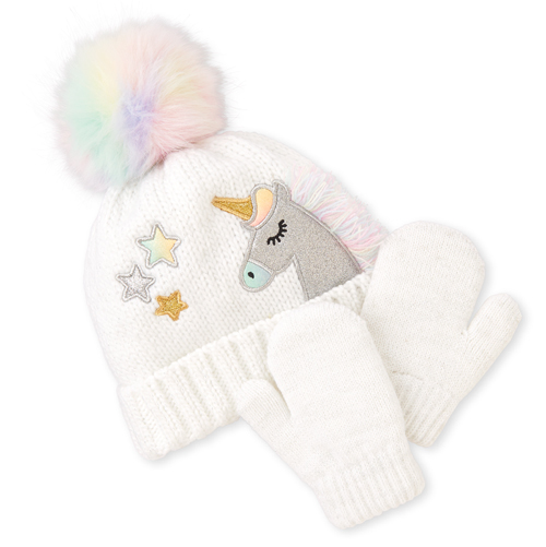 Baby Girls Toddler Glitter Unicorn Pom Pom Beanie And Mittens Set - White Hat - The Children's Place
Baby Girls Toddler Glitter Unicorn Pom Pom Beanie And Mittens Set - White Hat - The Children's Place