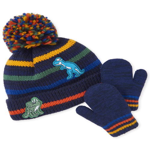 Baby Boys Toddler Boys Dino Striped Pom Pom Beanie And Mittens Set - Blue Hat - The Children's Place
Baby Boys Toddler Boys Dino Striped Pom Pom Beanie And Mittens Set - Blue Hat - The Children's Place