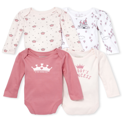 Newborn Baby Long Sleeve Princess Bodysuit 4-Pack - Pink - The Children's Place
Newborn Baby Long Sleeve Princess Bodysuit 4-Pack - Pink - The Children's Place
