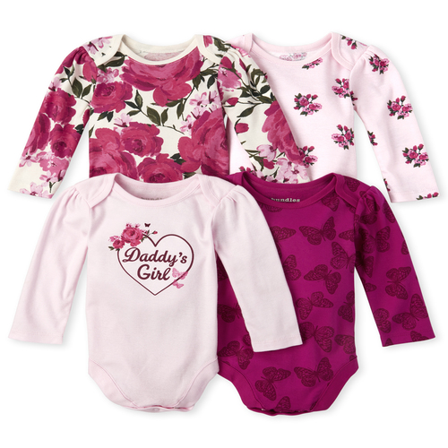 Newborn Baby Long Sleeve Floral Bodysuit 4-Pack - Pink - The Children's Place
Newborn Baby Long Sleeve Floral Bodysuit 4-Pack - Pink - The Children's Place