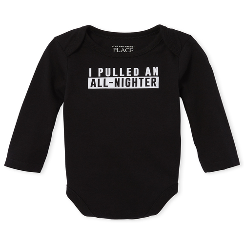 Newborn Unisex Baby All Nighter Graphic Bodysuit - Black - The Children's Place
Newborn Unisex Baby All Nighter Graphic Bodysuit - Black - The Children's Place