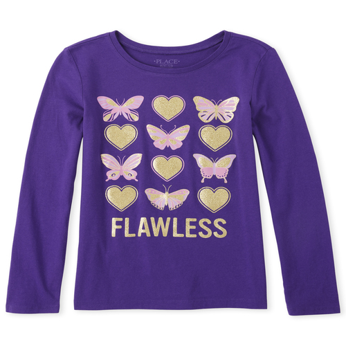 Girls Glitter Flawless Butterfly Graphic Tee - Purple T-Shirt - The Children's Place
Girls Glitter Flawless Butterfly Graphic Tee - Purple T-Shirt - The Children's Place