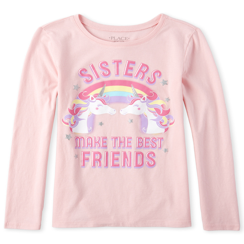 Girls Glitter Sister Unicorn Graphic Tee - Pink T-Shirt - The Children's Place
Girls Glitter Sister Unicorn Graphic Tee - Pink T-Shirt - The Children's Place