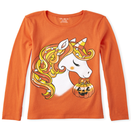 Girls Halloween Glitter Unicorn Graphic Tee - Orange T-Shirt - The Children's Place
Girls Halloween Glitter Unicorn Graphic Tee - Orange T-Shirt - The Children's Place
