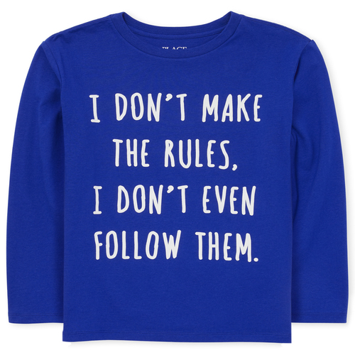 Boys Boys Rules Graphic Tee - Blue T-Shirt - The Children's Place