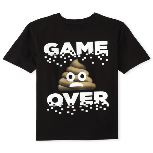 s Boys Game Over Emoji Graphic Tee - Black T-Shirt - The Children's Place