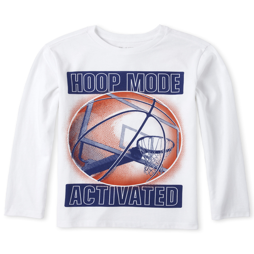 s Boys Basketball Graphic Tee - White T-Shirt - The Children's Place