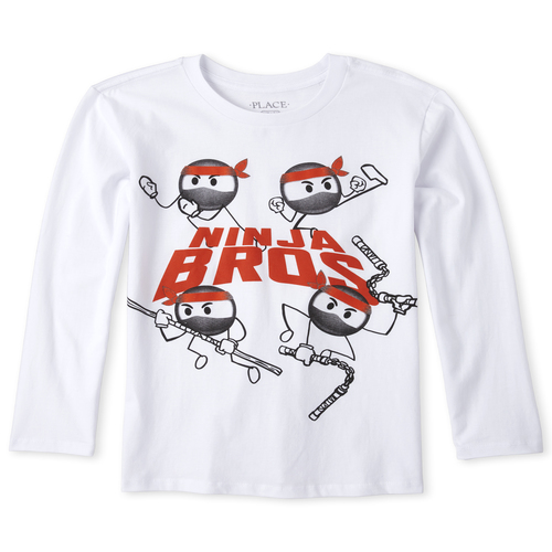 Boys Boys Ninja Graphic Tee - White T-Shirt - The Children's Place