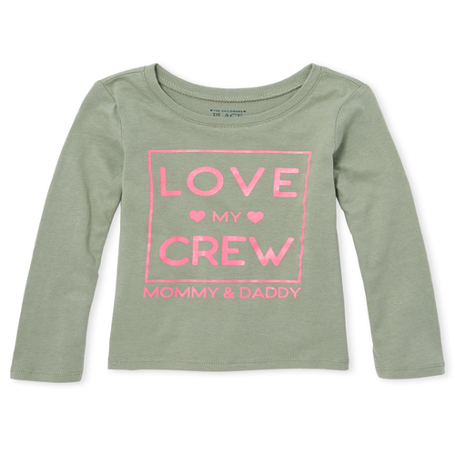 s Baby And Toddler Glitter Love My Crew Graphic Tee - Green T-Shirt - The Children's Place
s Baby And Toddler Glitter Love My Crew Graphic Tee - Green T-Shirt - The Children's Place