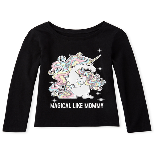 s Baby And Todder Glitter Mommy Unicorn Graphic Tee - Black T-Shirt - The Children's Place
s Baby And Todder Glitter Mommy Unicorn Graphic Tee - Black T-Shirt - The Children's Place