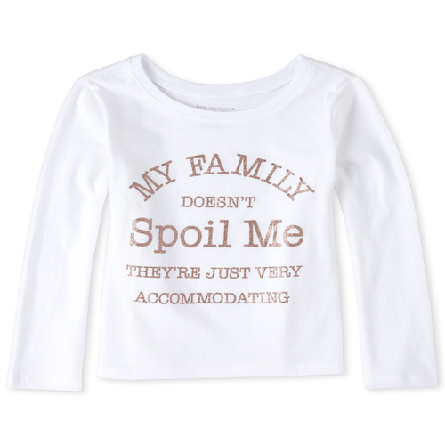 s Baby And Toddler Glitter Family Spoils Me Graphic Tee - White T-Shirt - The Children's Place
s Baby And Toddler Glitter Family Spoils Me Graphic Tee - White T-Shirt - The Children's Place