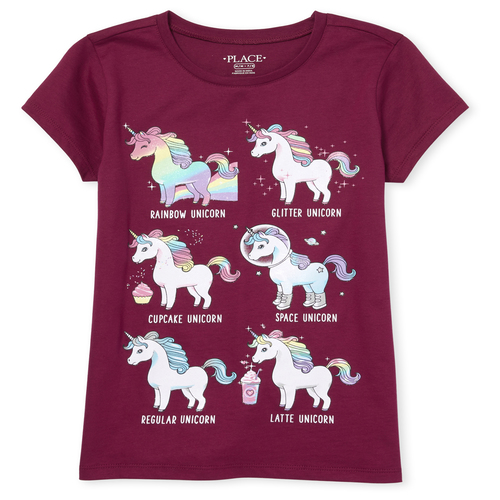 Girls Glitter Rainbow Unicorn Graphic Tee - Pink T-Shirt - The Children's Place
Girls Glitter Rainbow Unicorn Graphic Tee - Pink T-Shirt - The Children's Place