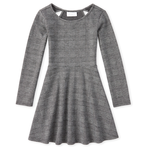 Girls Plaid Cut Out Stretch Jacquard Skater Dress - Black - The Children's Place
Girls Plaid Cut Out Stretch Jacquard Skater Dress - Black - The Children's Place