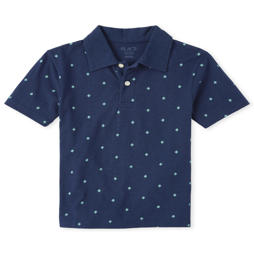 s Boys Print Polo - Blue - The Children's Place
