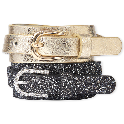 Girls Glitter Belt 2-Pack - Metallic - The Children's Place