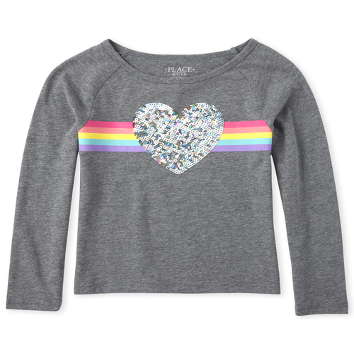 Girls Active Sequin Top - Gray - The Children's Place