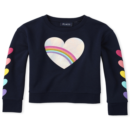 Girls Active Rainbow Heart French Terry Sweatshirt - Blue - The Children's Place
Girls Active Rainbow Heart French Terry Sweatshirt - Blue - The Children's Place