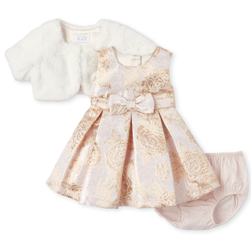 Newborn Baby Metallic Floral Jacquard Matching Pleated Dress Set - Multi - The Children's Place
Newborn Baby Metallic Floral Jacquard Matching Pleated Dress Set - Multi - The Children's Place