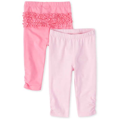 Newborn Baby Ruffle Leggings 2-Pack - Pink - The Children's Place